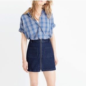 Madewell denim zip mini skirt size 28